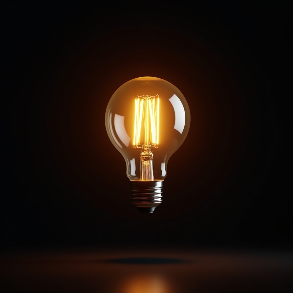 Detail chytré LED žárovky s teplým světlem